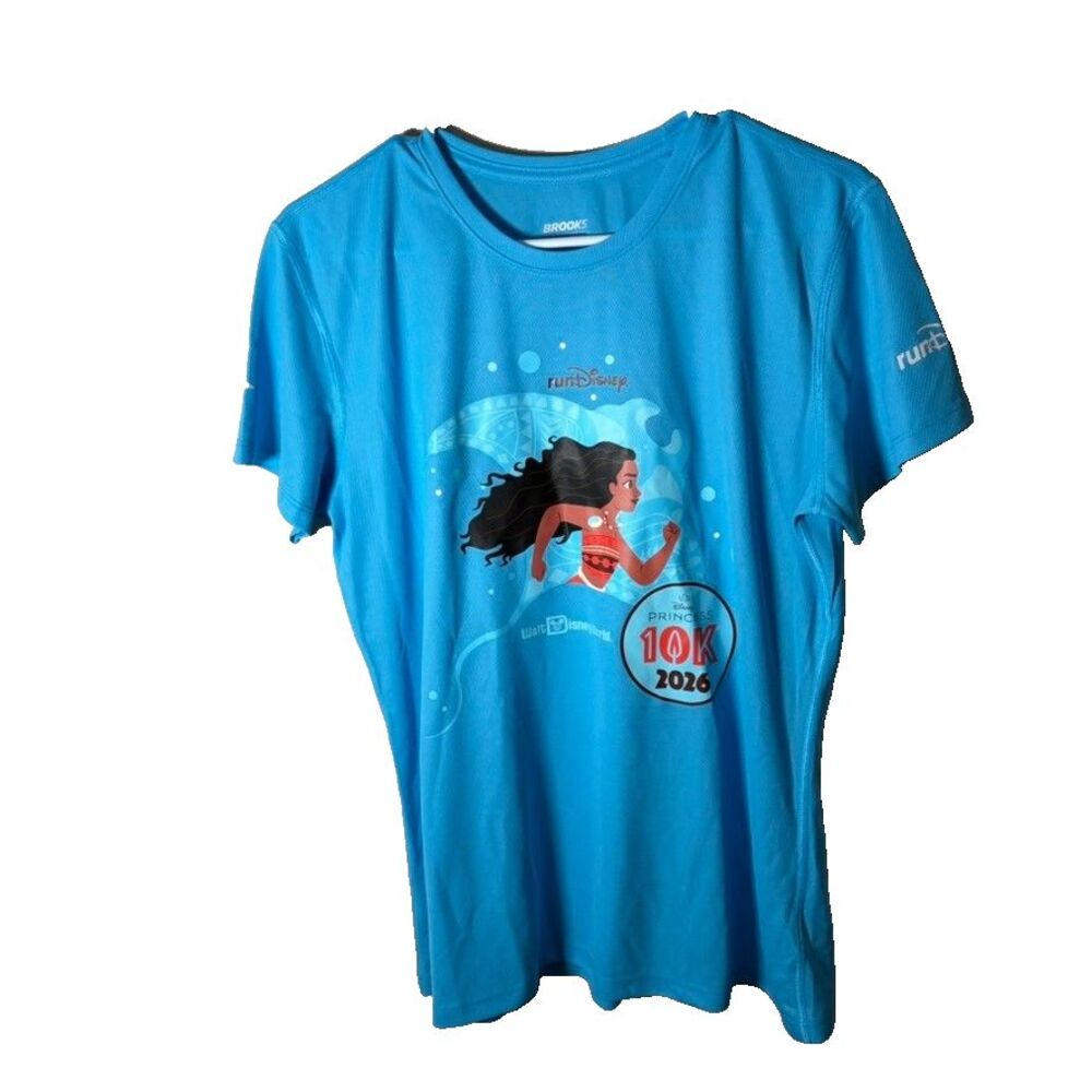 RunDisney Moana 10K Shirt Women's Large Blue 2026 Brooks